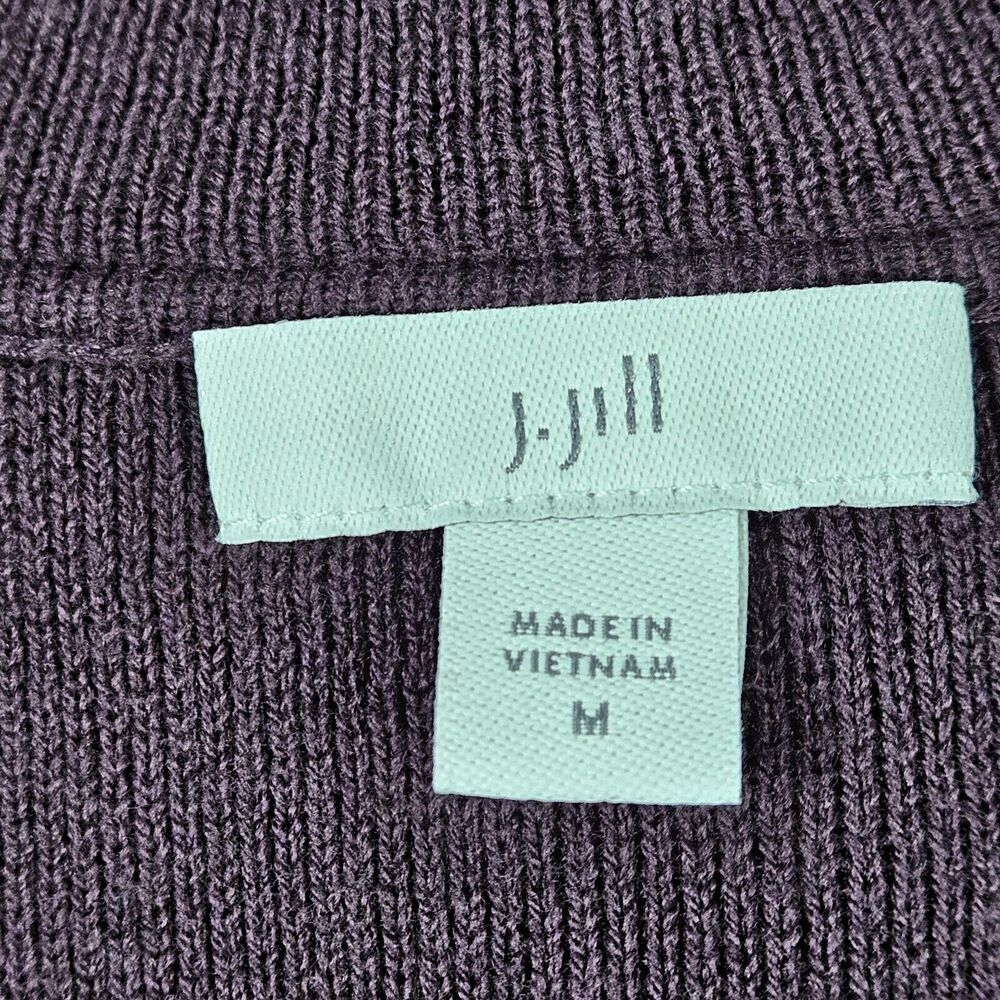 J. Jill Double-Knit Blazer Long Cardigan Womens Sz M Spiced Wine Pockets Classic - Picture 6 of 6